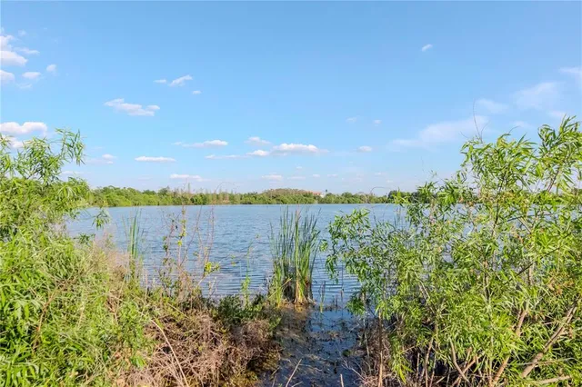 a view of lake from a yard