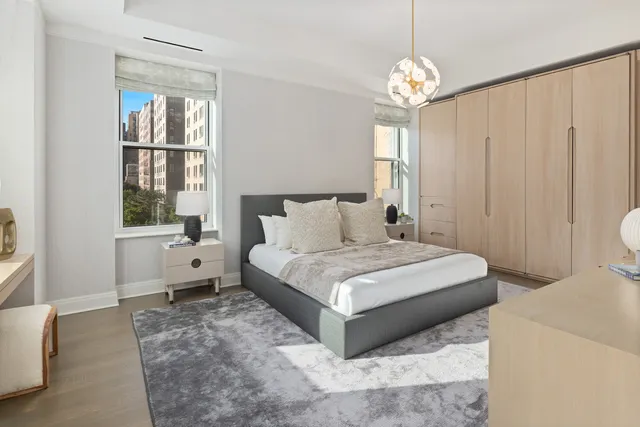 a picture of a bench in a white building