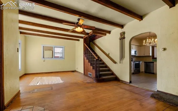 a view of an entryway with staircase