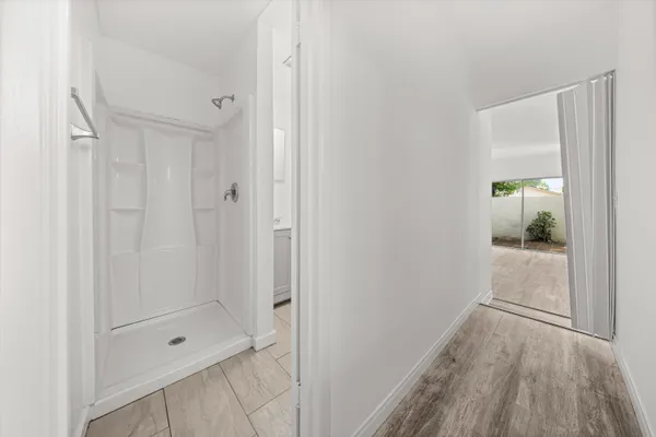 a view of bathroom with shower