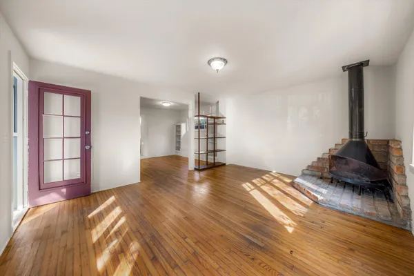 a view of a house with wooden floor
