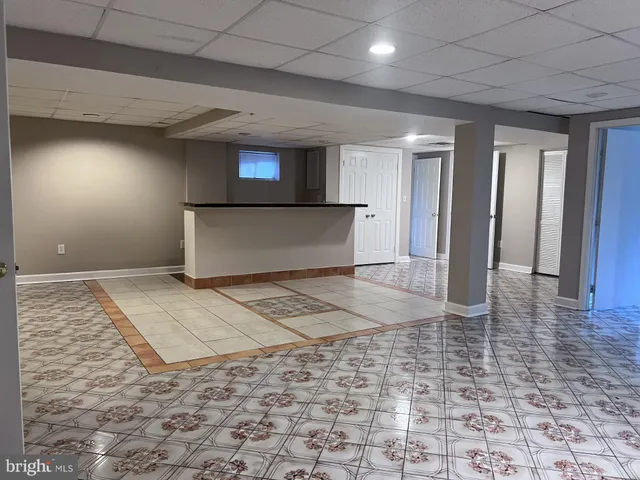 a view of a hallway with a couch