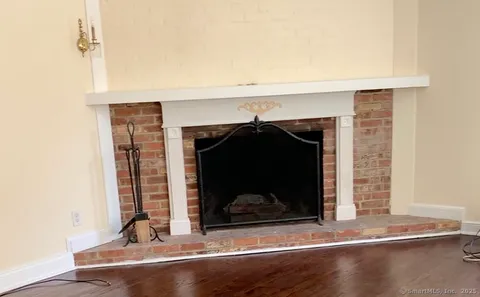 a view of a fireplace in a room