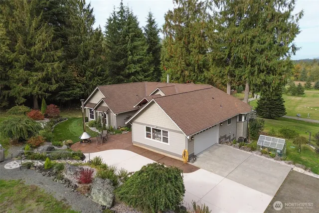 an aerial view of a house