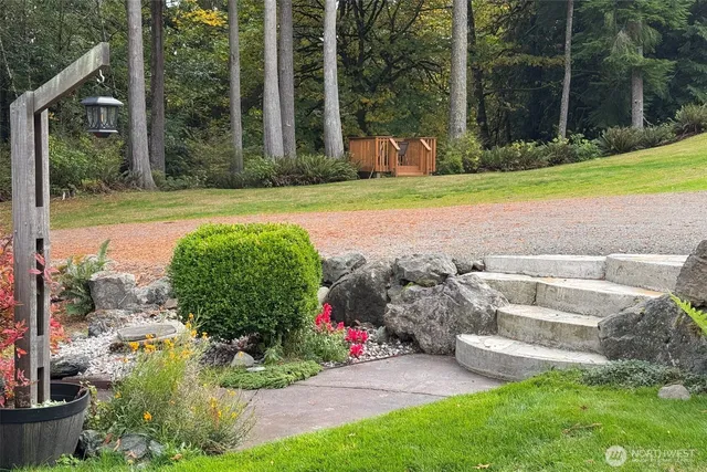 a view of a swimming pool with a balcony