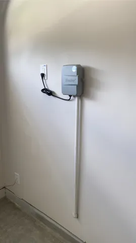 a view of a room with rack on the wall