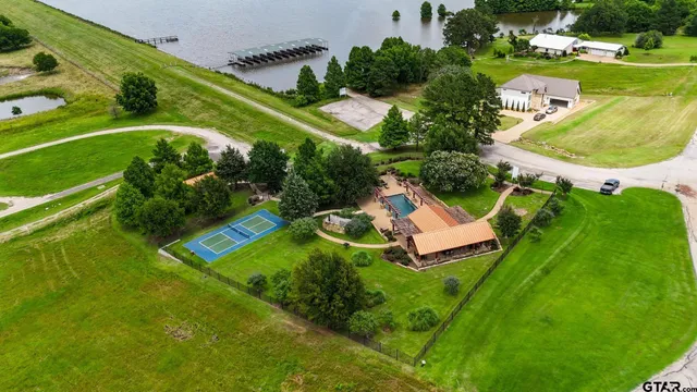an aerial view of a house