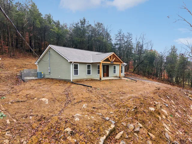 a house with trees in the background