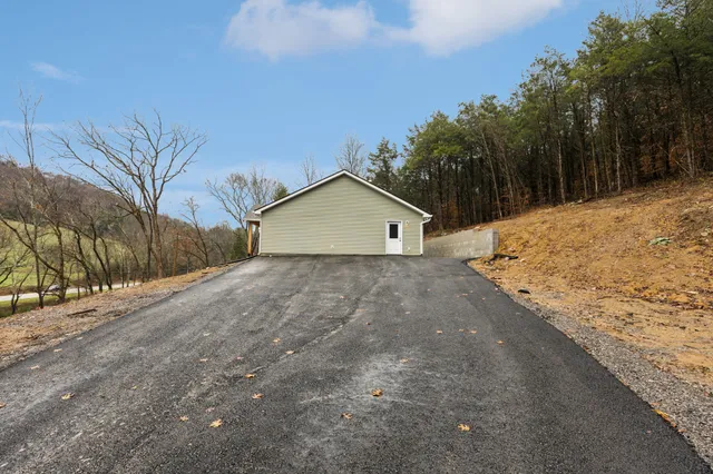 a view of backyard of house