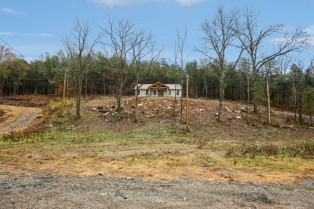 a backyard of a house with lots of green space and trees