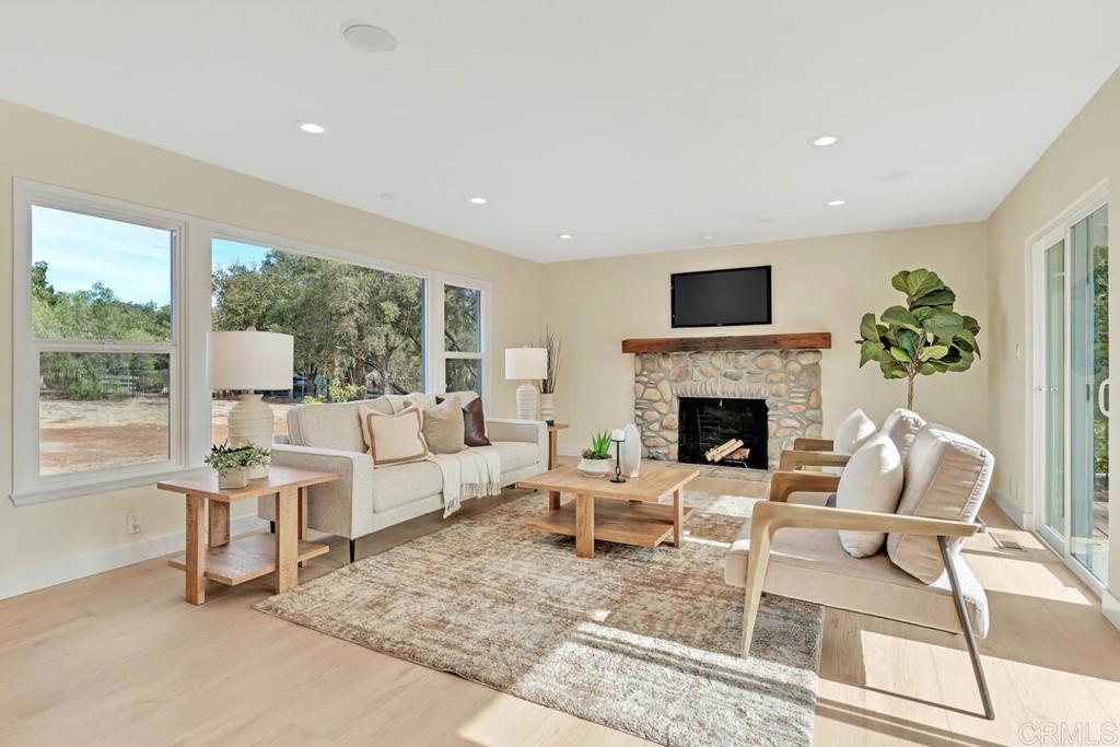 1165 Oak Drive Vista, CA 92084 - Photo 15 of 33 a living room with furniture fireplace and a flat screen tv