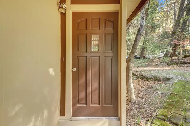 a view of a door front of a house