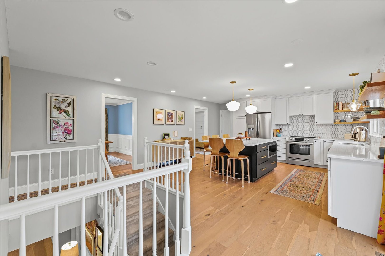 2504 Branch Road Champaign, IL 61822 - Photo 15 of 52 a living room with furniture kitchen and a wooden floor