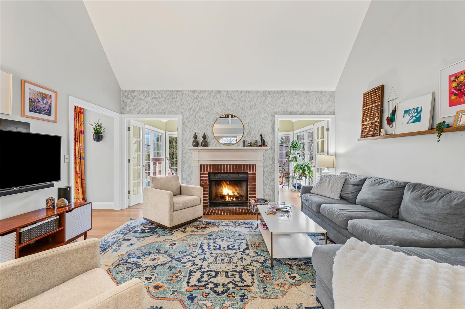 2504 Branch Road Champaign, IL 61822 - Photo 7 of 52 a living room with furniture and a fireplace