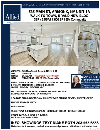 $1,160,000 | 585 Main Street, Unit 1A, Armonk, NY 10504