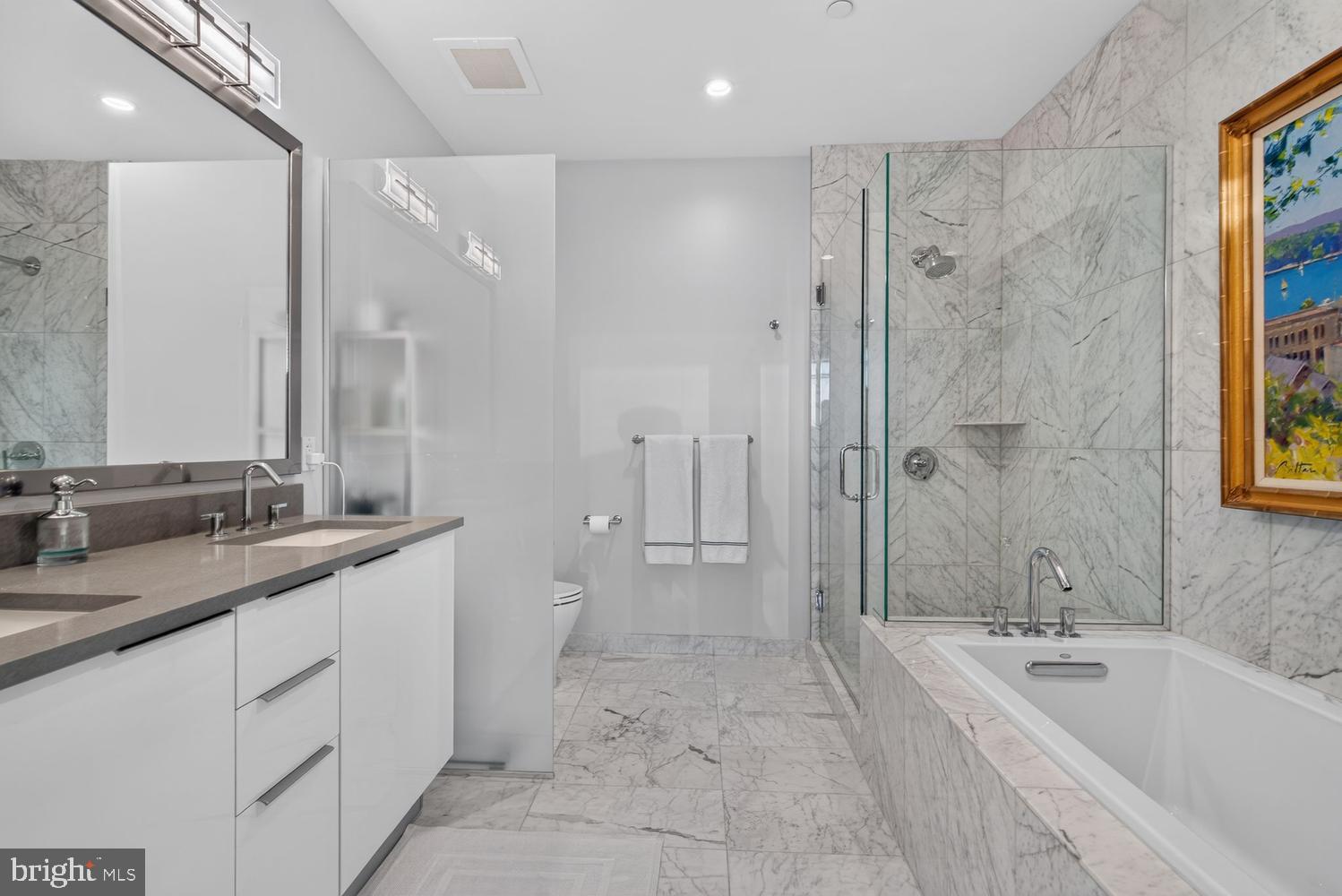 45 Sutton Square Southwest, Unit PH01 Washington, DC 20024 - Photo 45 of 87 Ensuite Primary Marble Bath