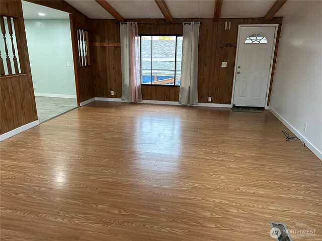 a view of a room with an empty space