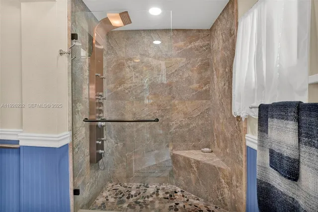 a bathroom with a shower