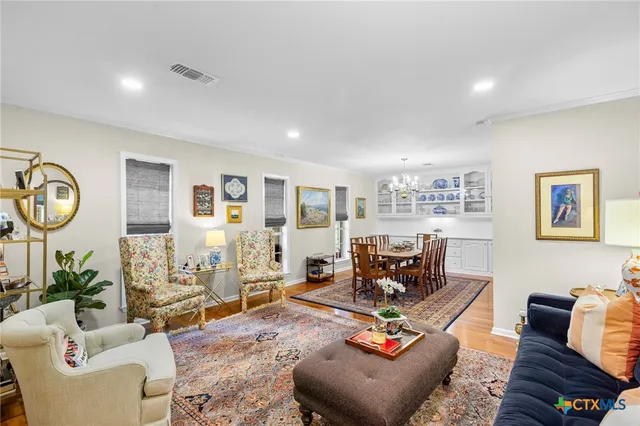 a living room with furniture