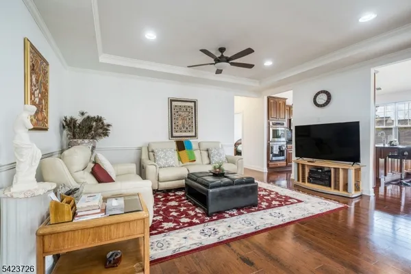 an aerial view of a house with a garden