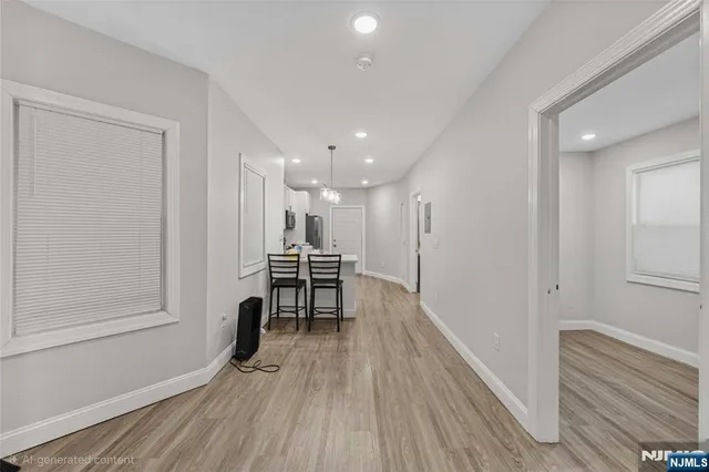 a view of kitchen with furniture and wooden floor