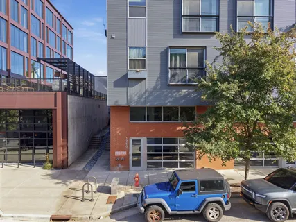 a car parked in front of a building