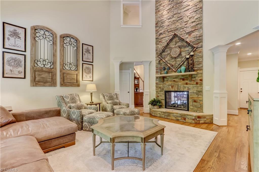 5807 Bison Drive Oak Ridge, NC 27310 - Photo 12 of 39 Another view of Great Room. Floor to ceiling stone two way fireplace.