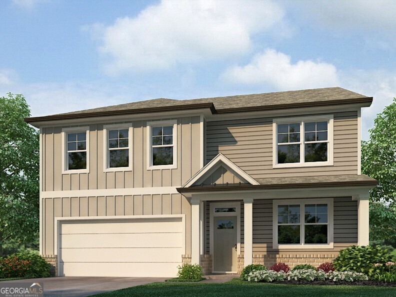 48 Hampton Drive Dallas, GA 30132 - Photo 1 of 1 Hanover front exterior rendering of elevation PR at Hamptons at Riverwood in Dallas, Georgia