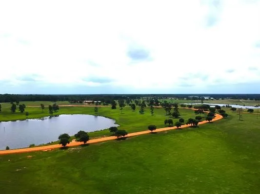 a view of a lake with houses
