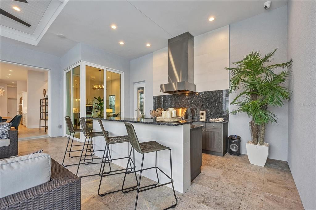 8477 Pavia Way Lakewood Ranch, FL 34202 - Photo 32 of 67 a living room with furniture a potted plant and a fireplace