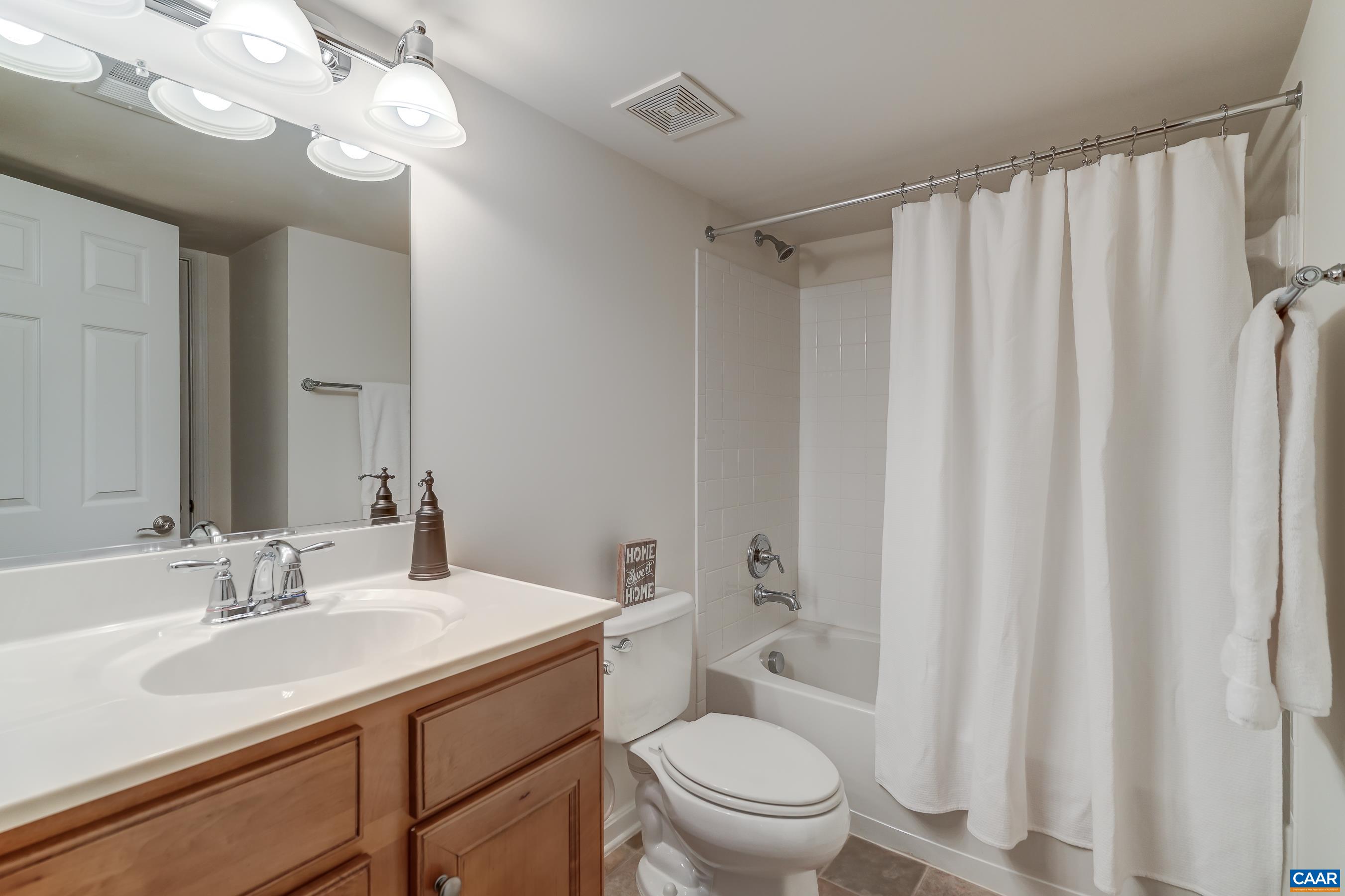 65 Prestwood Drive Ruckersville, VA 22968 - Photo 48 of 61 a bathroom with a sink a toilet a mirror a vanity and shower