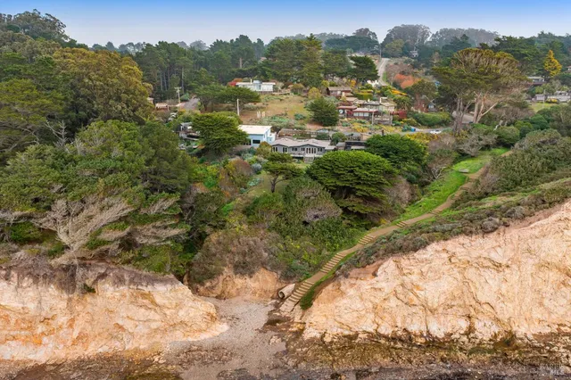 a view of a road with a mountain