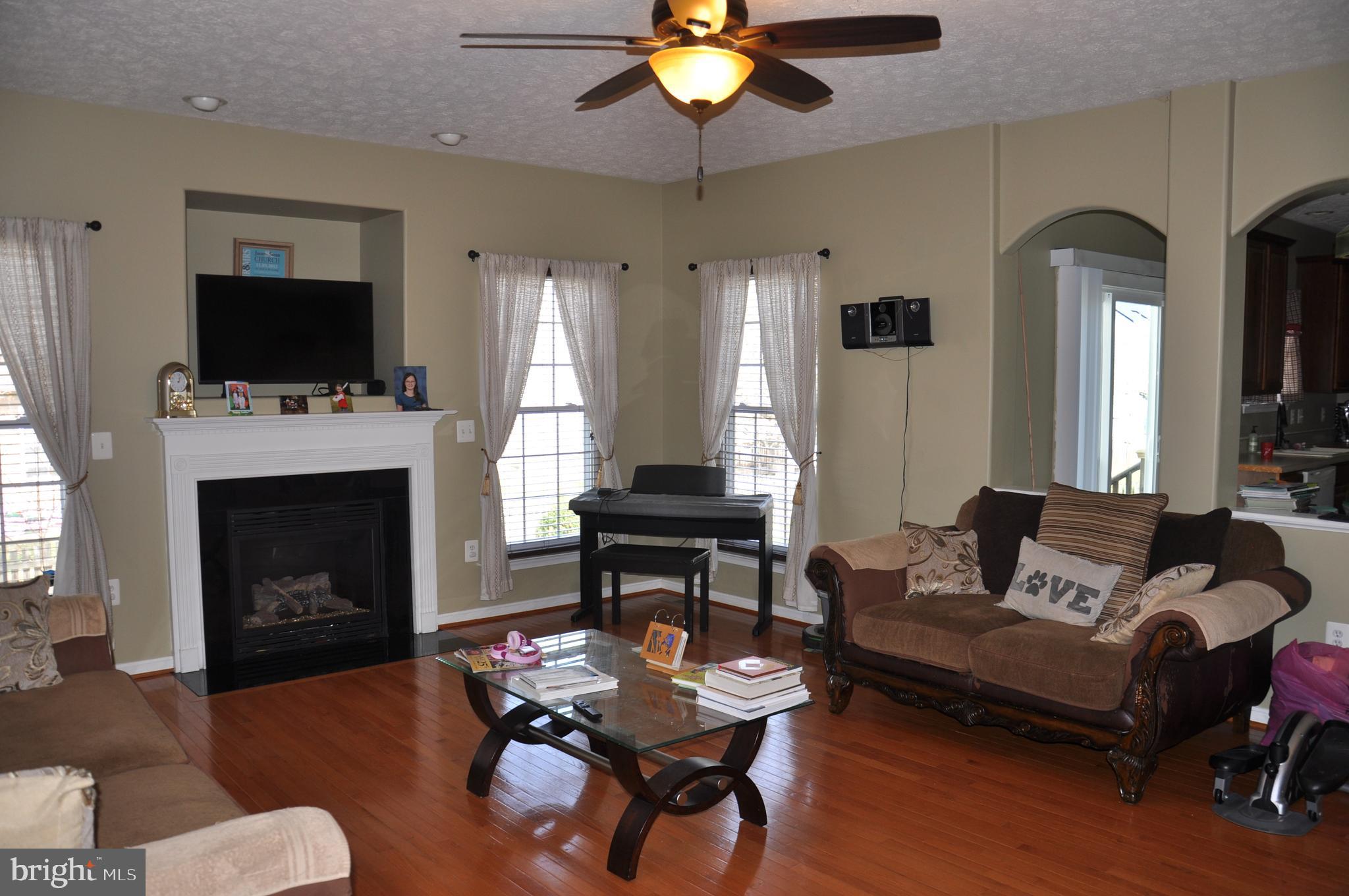 10621 Gallant Fox Way Ruther Glen, VA 22546 - Photo 17 of 65 a living room with furniture a fireplace and a flat screen tv