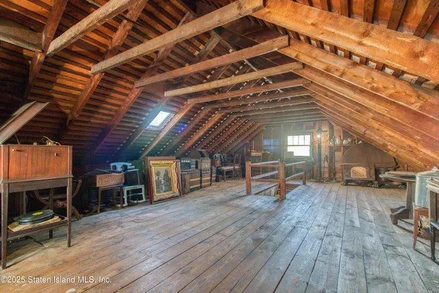 a room with wooden furniture