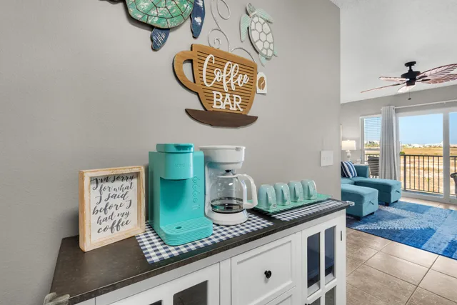 a bedroom with a bed and furniture