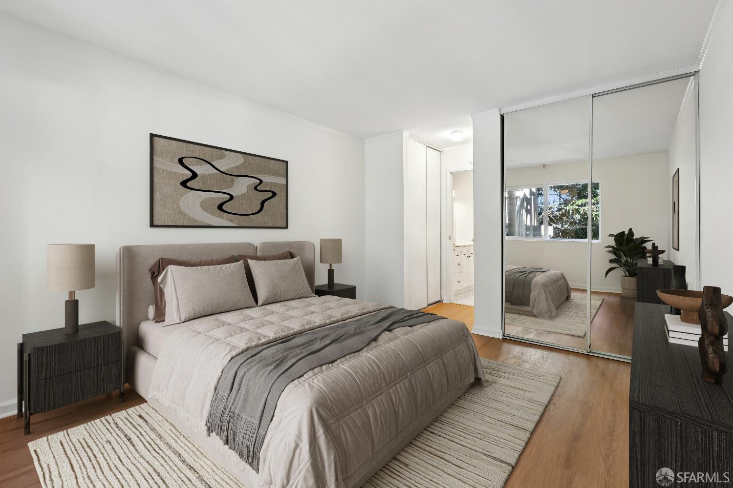 368 Imperial Way, Unit 233 Daly City, CA 94015 - Photo 18 of 39 a bedroom with a large bed and a couch