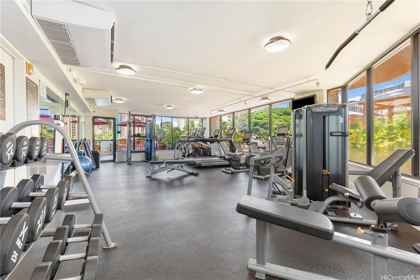 2045 Kalakaua Avenue, Unit 604 Honolulu, HI 96815 - Photo 20 of 24 a view of a room with gym equipment