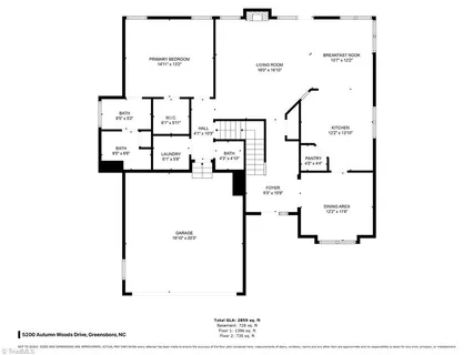$405,000 | 5200 Autumn Woods Drive, Greensboro, NC 27407