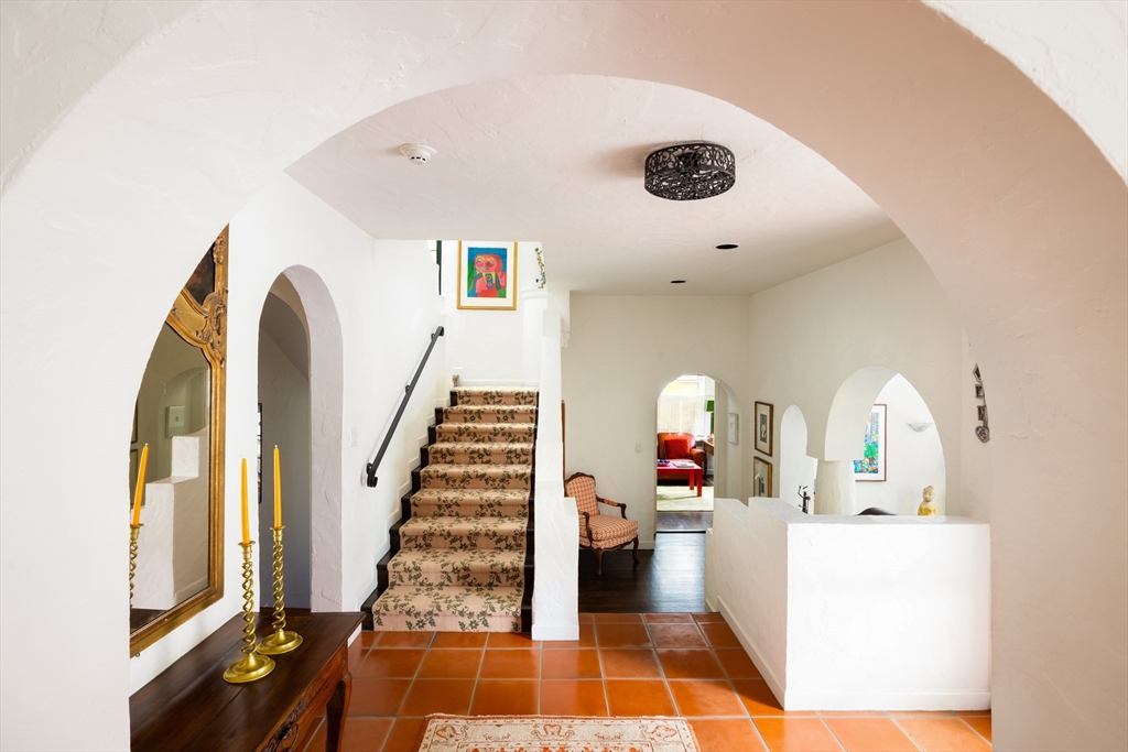 5 Southwick Road Newton, MA 02468 - Photo 4 of 25 a view of a living room and entryway with wooden floor