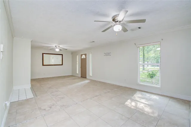 an empty room that has a window