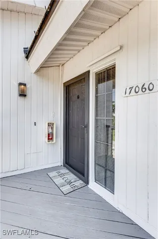 a view of a wooden door