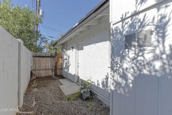 a backyard of a house