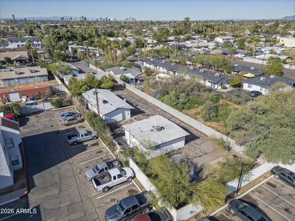 an aerial view of a city