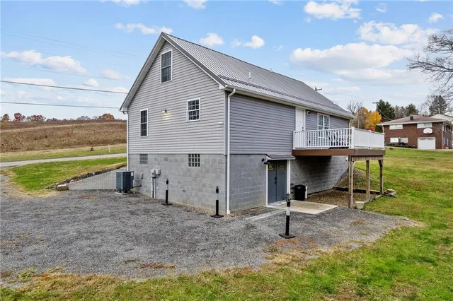 a view of a chairs on the deck