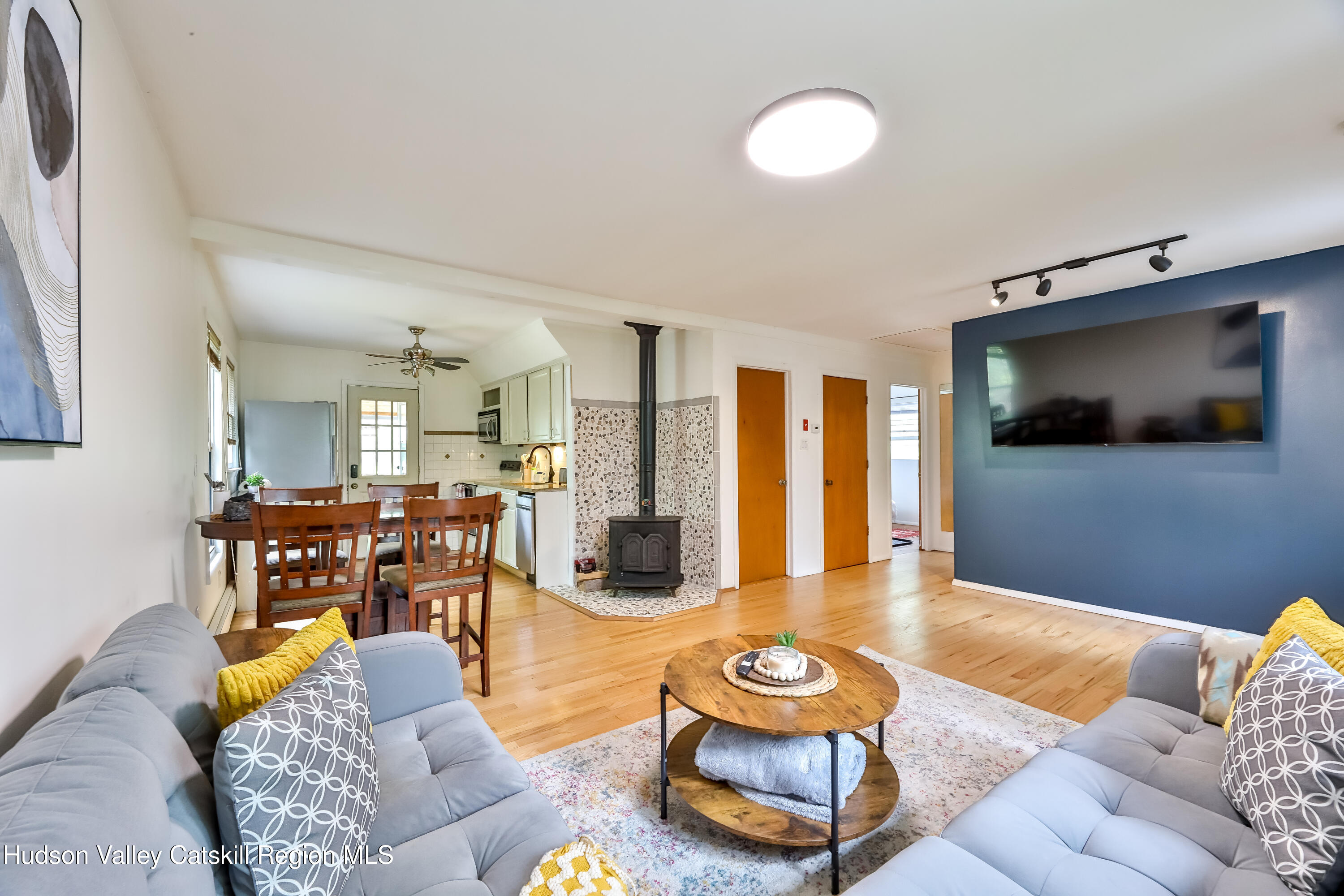 89 Maple Avenue Hunter, NY 12442 - Photo 16 of 41 a living room with furniture and a flat screen tv