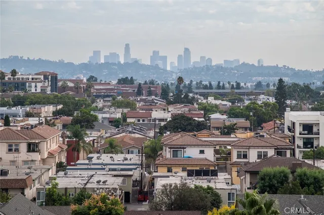 an aerial view of a city