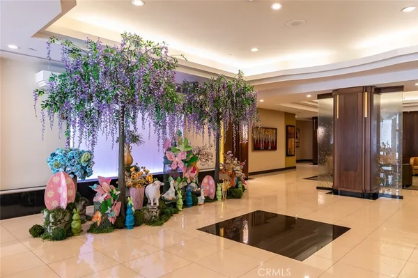 a outdoor space with lots of potted plants