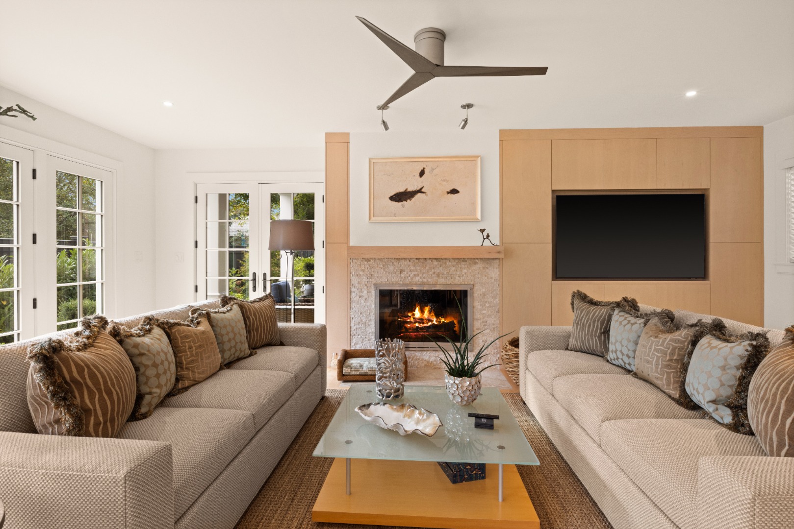 10 Tilton Way Edgartown, MA 02539 - Photo 9 of 37 a living room with furniture fireplace and a flat screen tv