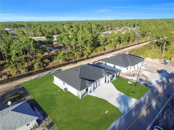 an aerial view of a house