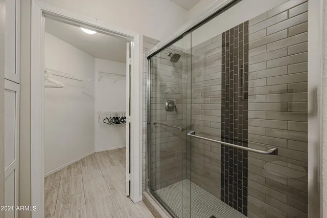 a bathroom with a shower